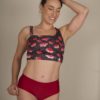 brassière et culotte de pole dance rouge et noir