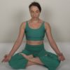 pantalon de yoga vert en coton bio