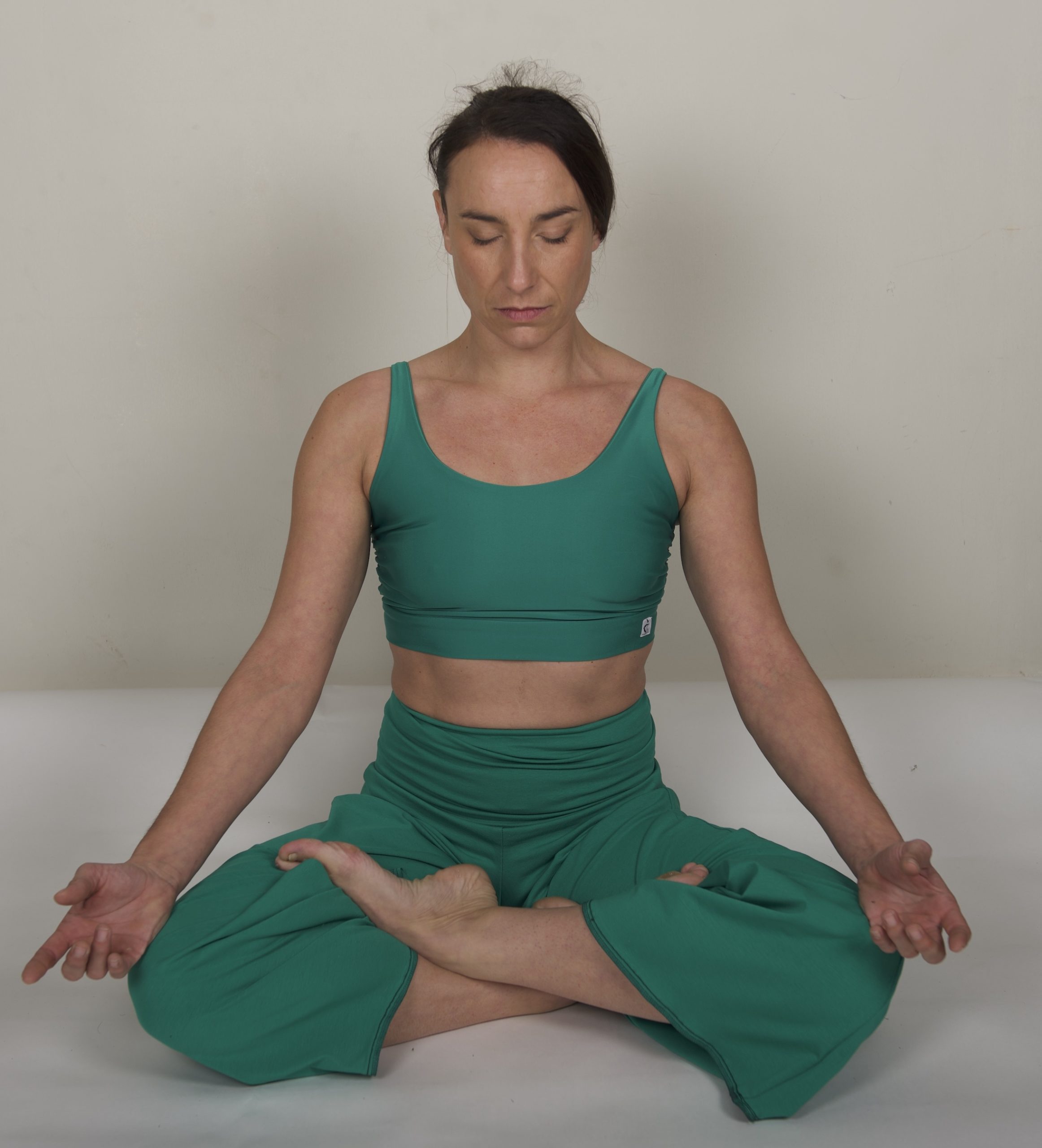pantalon de yoga vert en coton bio