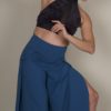 pantalon de yoga en coton bio bleu pétrole