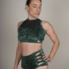 tenue de pole dance en velour sapin
